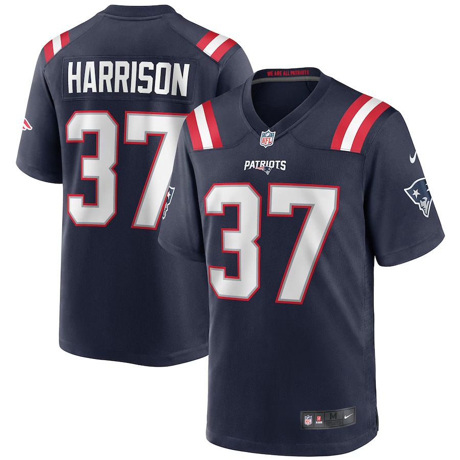 Men New England Patriots #37 Rodney Harrison Nike Navy Game Retired Player NFL Jersey